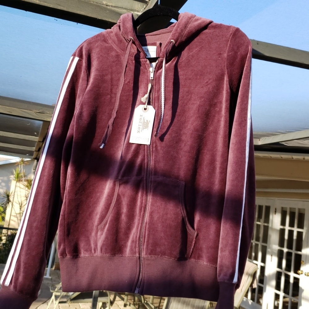 Velvet striped sweater jacket sweatshirt